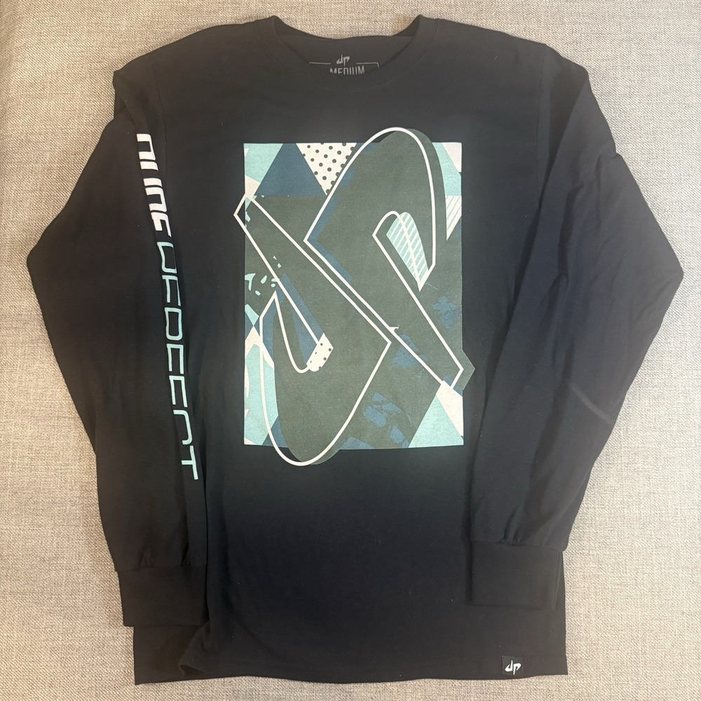 Dude Perfect Long Sleeve Shirt Mens Medium Black Graphic Logo Tee